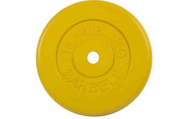 Диск обрезиненный d31мм MB Barbell MB-PltC31-15 15 кг желтый 600_380