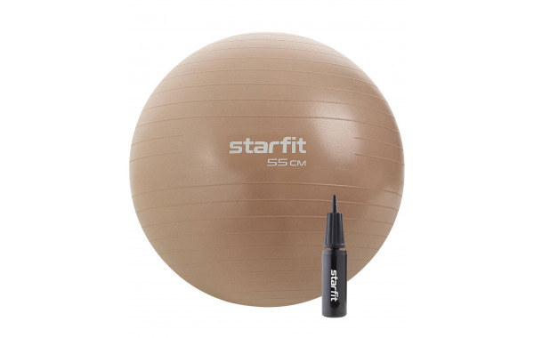 Фитбол d55см Star Fit антивзрыв, 900 гр, с ручным насосом GB-109 персиковый 600_380