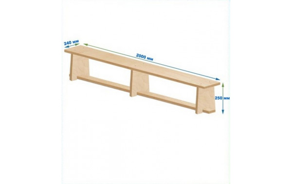 Скамейка гимнастическая 2000мм ЭКО (фанерная) ножки фанера Dinamika 600_380