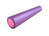 Ролик для йоги Sportex полнотелый 2-х цветный (фиолетовый/розовый) 90х15см PEF90-10