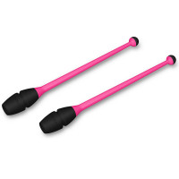 Булавы для художественной гимнастики Indigo 36 см, пластик, каучук, 2шт IN017-PB розовый-черный
