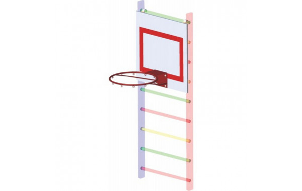 Щит баскетбольный навесной на шведскую стенку с кольцом Dinamika ZSO-002344 600_380