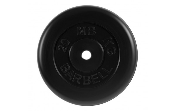 Диск обрезиненный d31мм MB Barbell MB-PltB31-20 20 кг черный 600_380