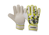 Перчатки вратарские Torres Training FG05214, р.10,2 мм латекс, удл.манж.,бело-зелено-серый
