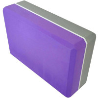 Йога блок Sportex полумягкий 2-х цветный 223х150х76мм E29313-4 фиолетовый-серый