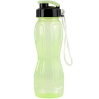 Бутылка для воды 550 мл WOWBOTTLES, шнурок в комплекте, прозрачно/зеленый КК0471