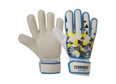 Перчатки вратарские Torres Jr. FG05212, р.6, 2 мм латекс, удл.манж.,бело-голуб-желтый
