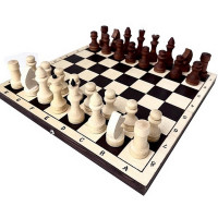 Шахматы обиходные парафинированные с темной доской 29x14,5x3,8