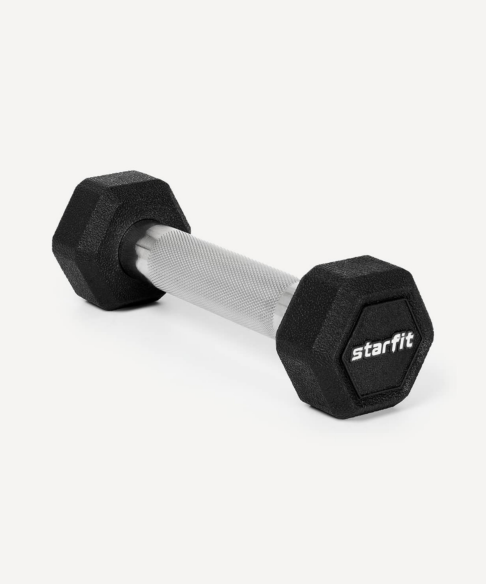 Гантель гексагональная 1кг, обрезиненная Star Fit DB-301PRO черный 1663_2000