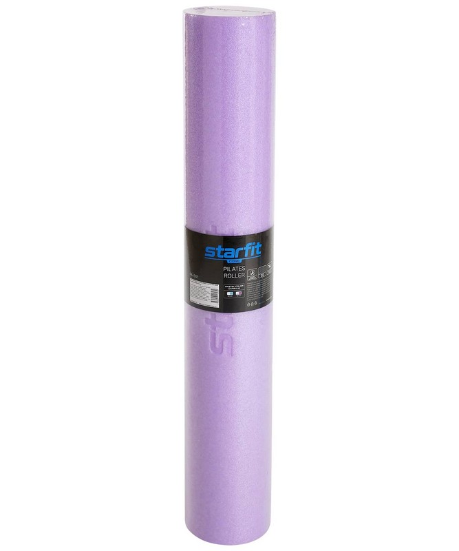 Ролик для йоги и пилатеса 15x90см Star Fit Core, EVA FA-501 фиолетовый пастель 667_800