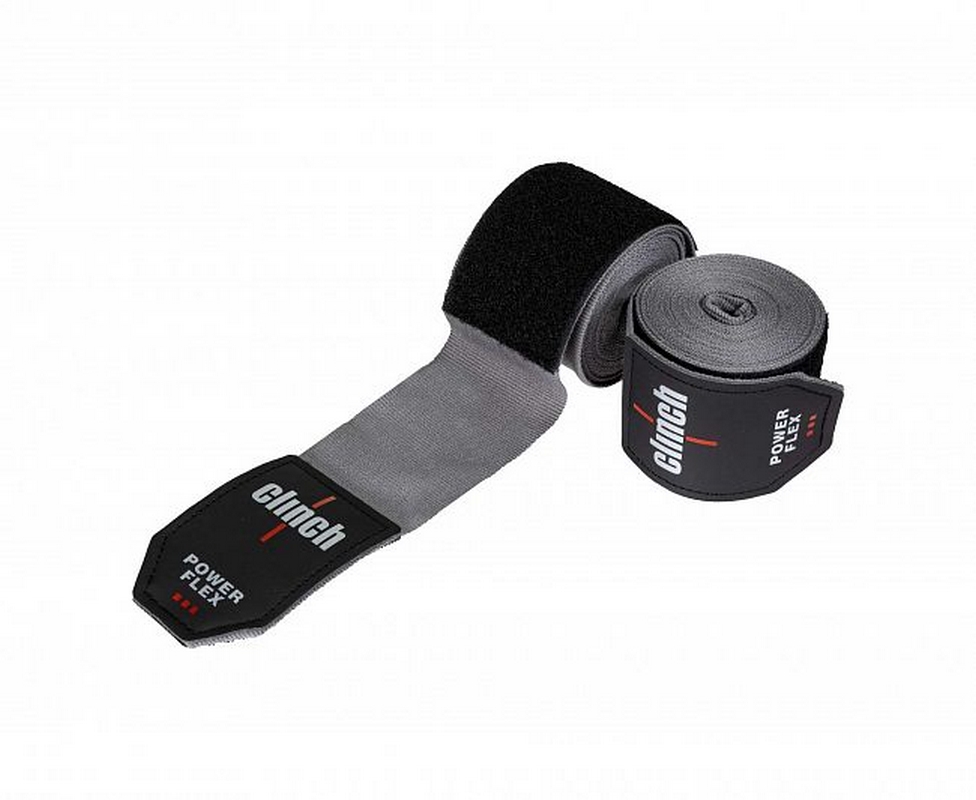 Бинты боксерские 350см Clinch Boxing Hand Wrap Power Flex C239 серый 976_800