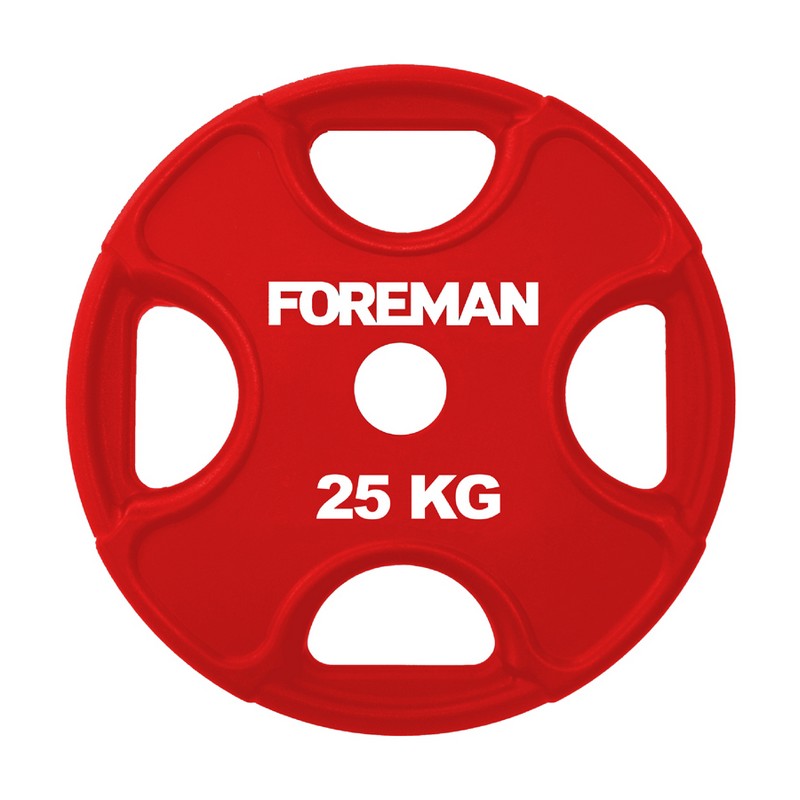 Диск олимпийский обрезиненный Foreman PRR, 25 кг PRR-25KG Красный 800_800