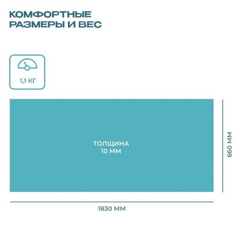 Коврик для йоги и фитнеса 183x66x1см NBR PROIRON К18610НЗ зеленый 795_800