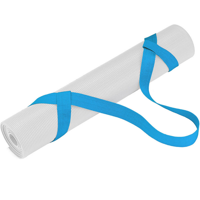 Ремень-стяжка универсальная для йога ковриков и валиков Sportex B31604 (голубой) 800_800