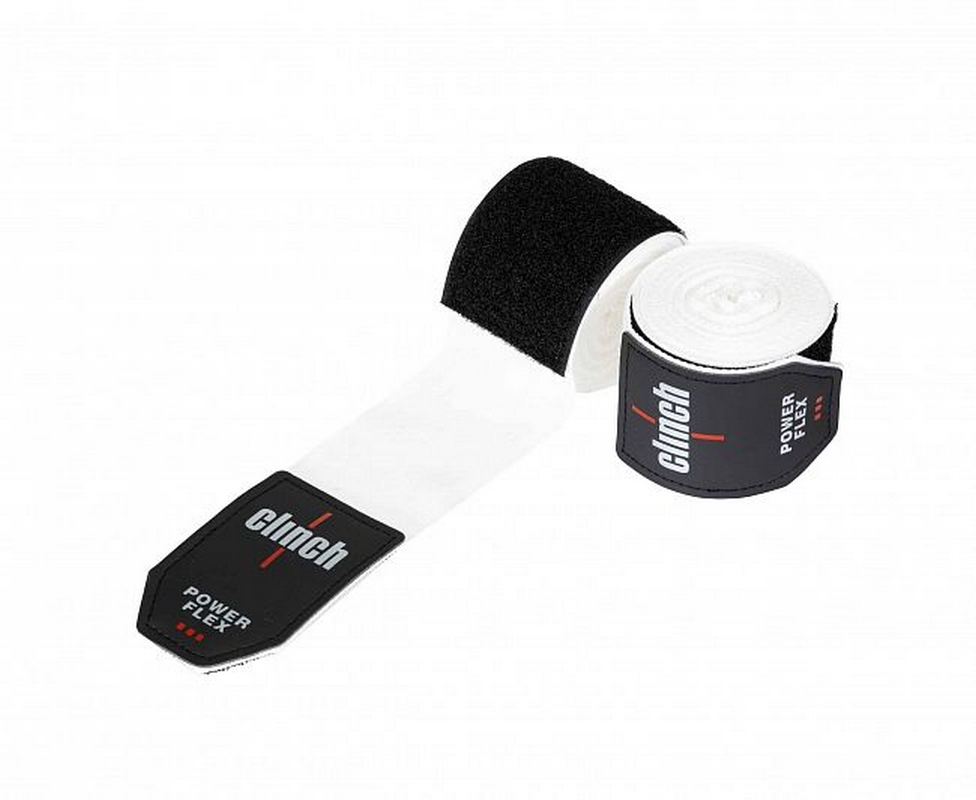 Бинты боксерские 350см Clinch Boxing Hand Wrap Power Flex C239 белый 976_800