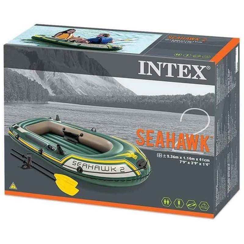 Лодка Intex Seahawk 2 Set надувная, 2-х местная, с пластмассовыми веслами и насосом 68347 800_800