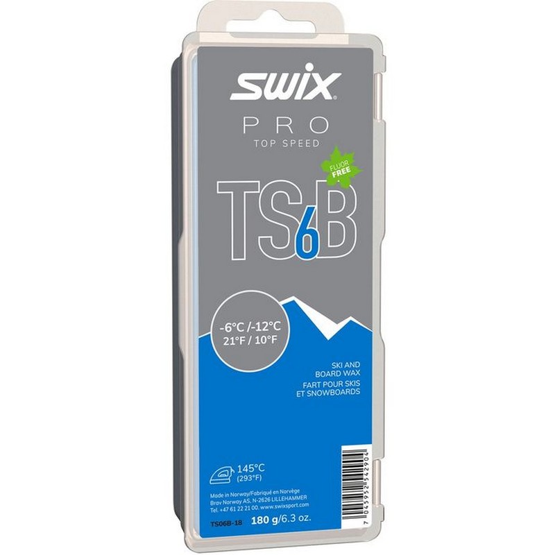 Парафин углеводородный Swix TS6 Black (-6°С -12°С) 180 г TS06B-18 800_800