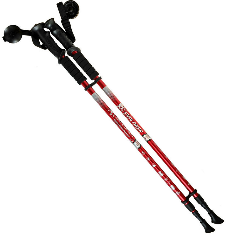 Палки для скандинавской ходьбы 2-х секционные с чехлом (красные) R18140-PRO 800_800