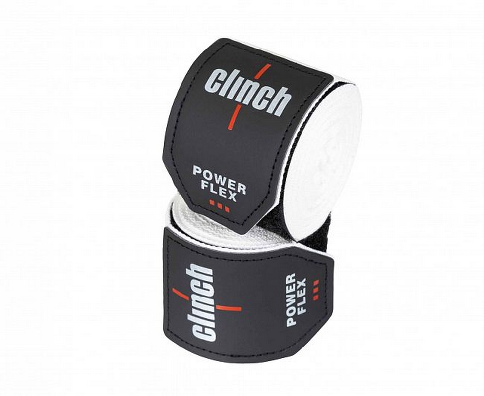 Бинты боксерские 350см Clinch Boxing Hand Wrap Power Flex C239 белый 976_800