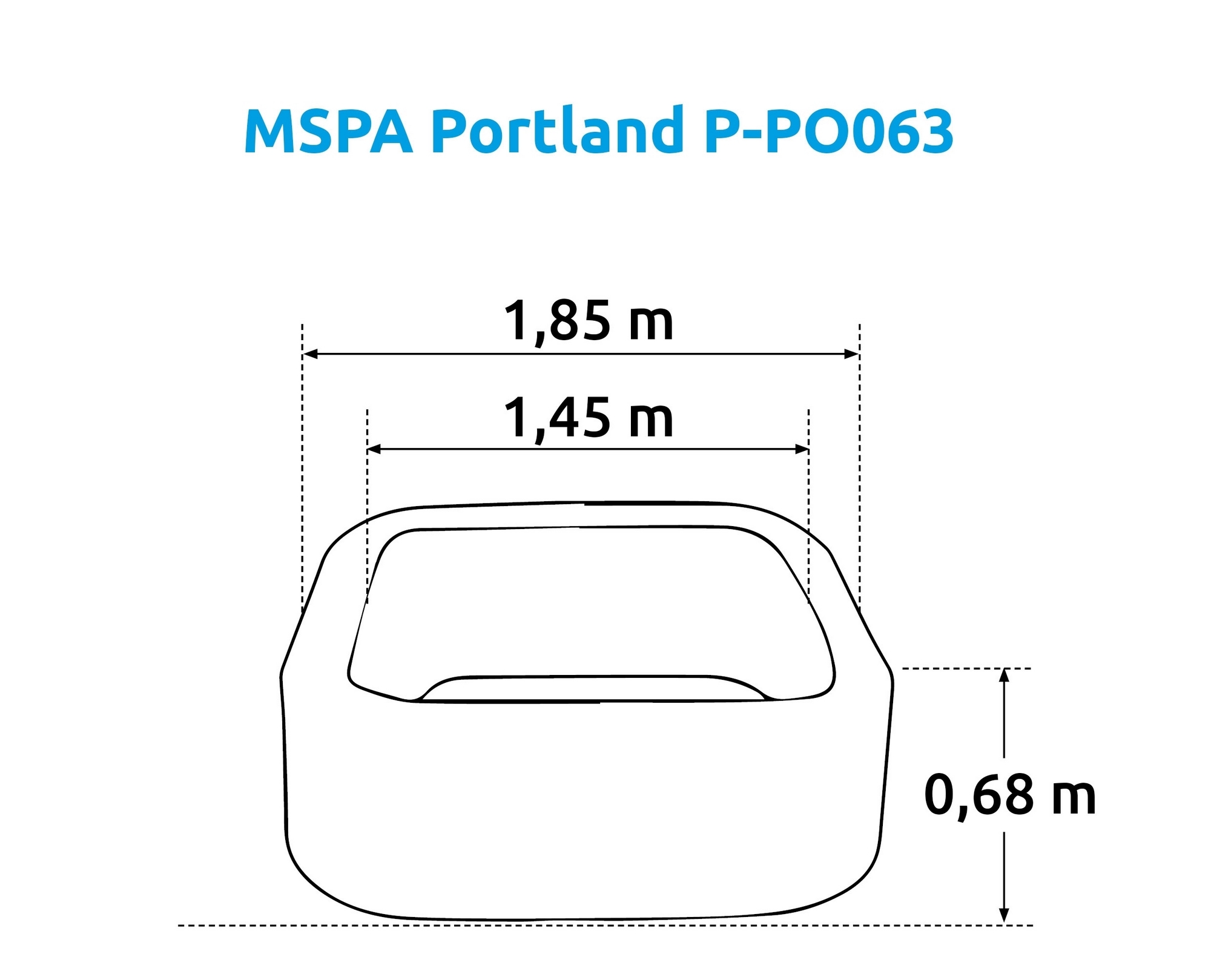 СПА-бассейн 185х185x68см, 930л, квадратный, аэромассаж MSpa Portland P-PO063 2000_1619