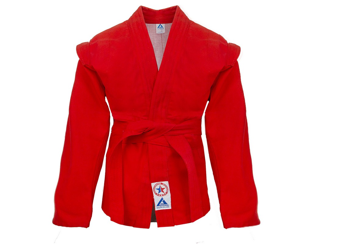 Комплект для Самбо (куртка, шорты) легкий, лицензионный, красный 1112_800