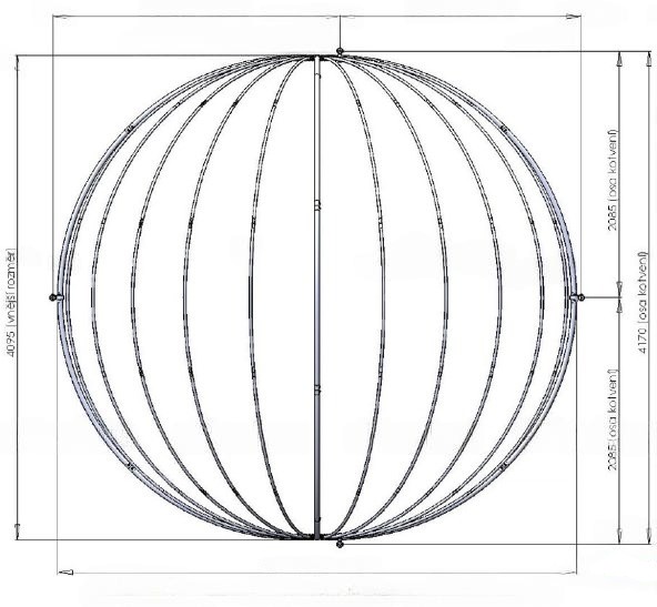 Мобильный павильон круглый диаметр 4,1 м, высота 2,2 м Azuro 3EXX0037 592_547