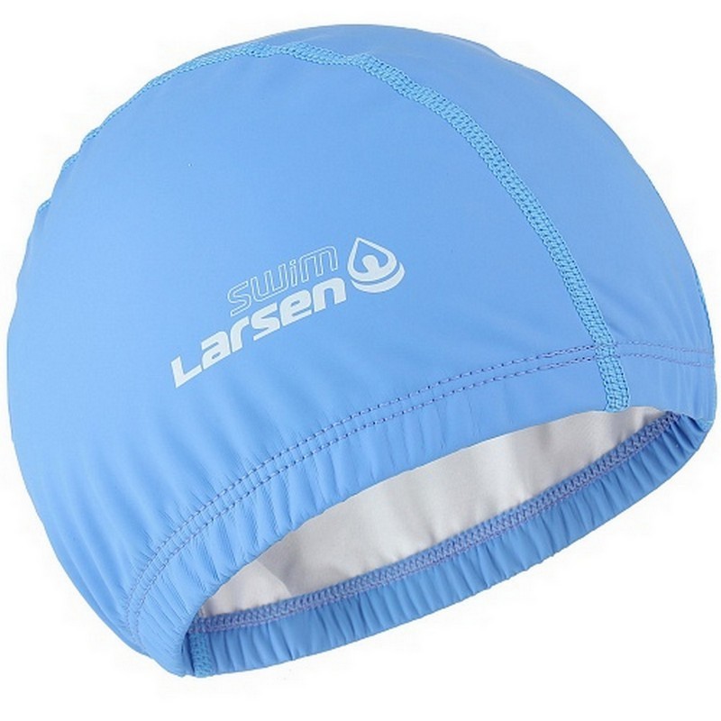 Шапочка плавательная Larsen Swim PU100 голубой 800_800