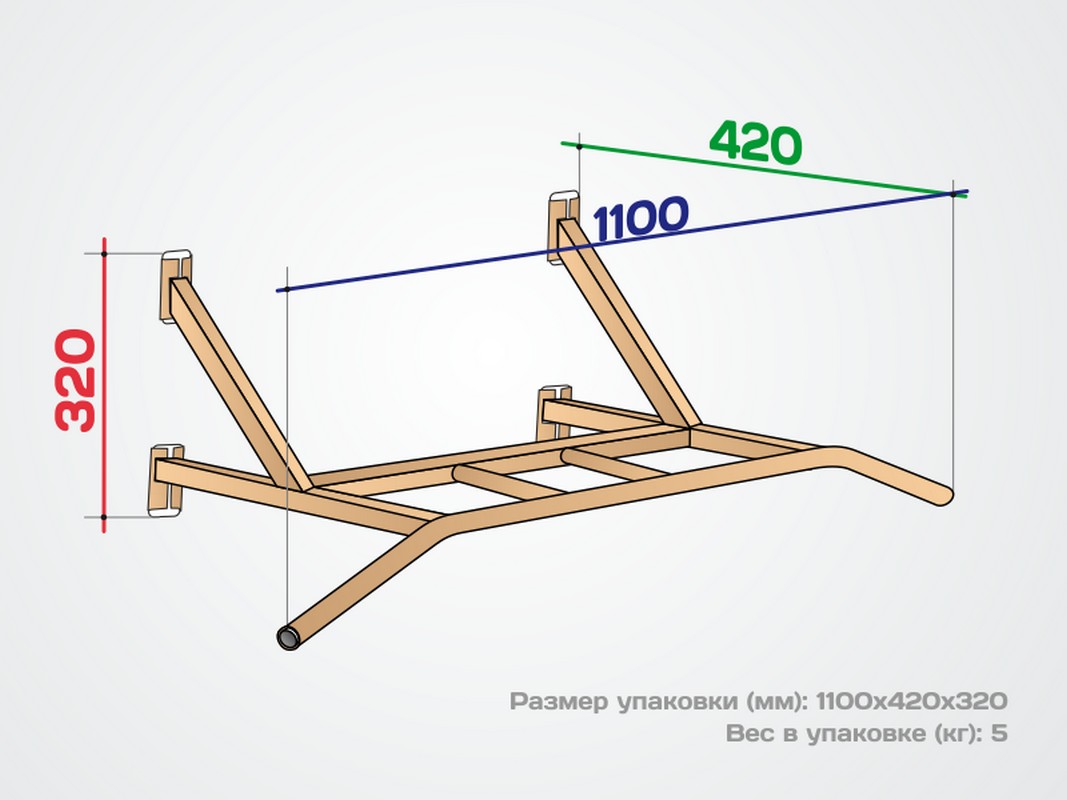 Турник настенный Spektr Sport Классик 1, белый 1067_800