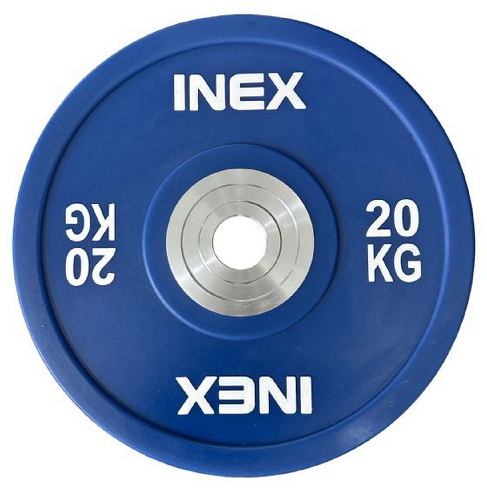 Олимпийский диск в уретане 20кг Inex PU Bumper Plate TF-P2100-20 синий\белый 1583_1600