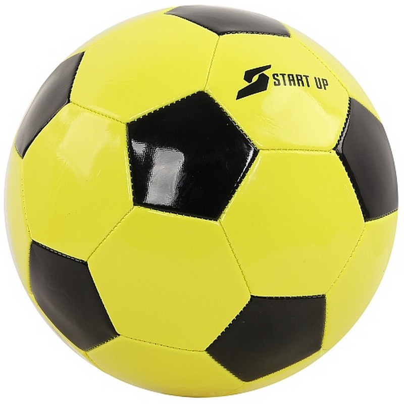 Мяч футбольный для отдыха Start Up E5122 р.5 желтый-черный 800_800