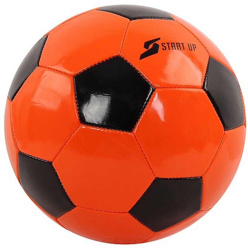 Мяч футбольный для отдыха Start Up E5122 р.5 оранжевый-черный 800_800