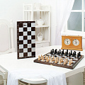 Шахматы обиходные деревянные с малой венге доской, рисунок серебро "Классика" 477-20 120_120