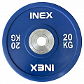Олимпийский диск в уретане 20кг Inex PU Bumper Plate TF-P2100-20 синий\белый 120_120